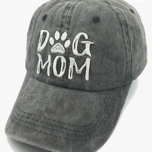 Embroidered Dog Mom grey baseball hat
